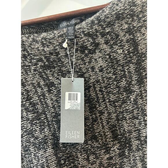 NWT Eileen Fisher Yak & Merino Twist Poncho Asymmetrical One Size Quiet Luxury - Picture 3 of 7